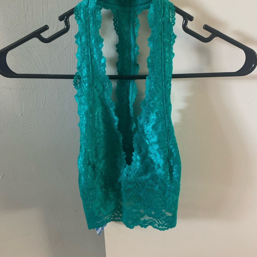 Free People Heartbreaker Lace Green Bralette